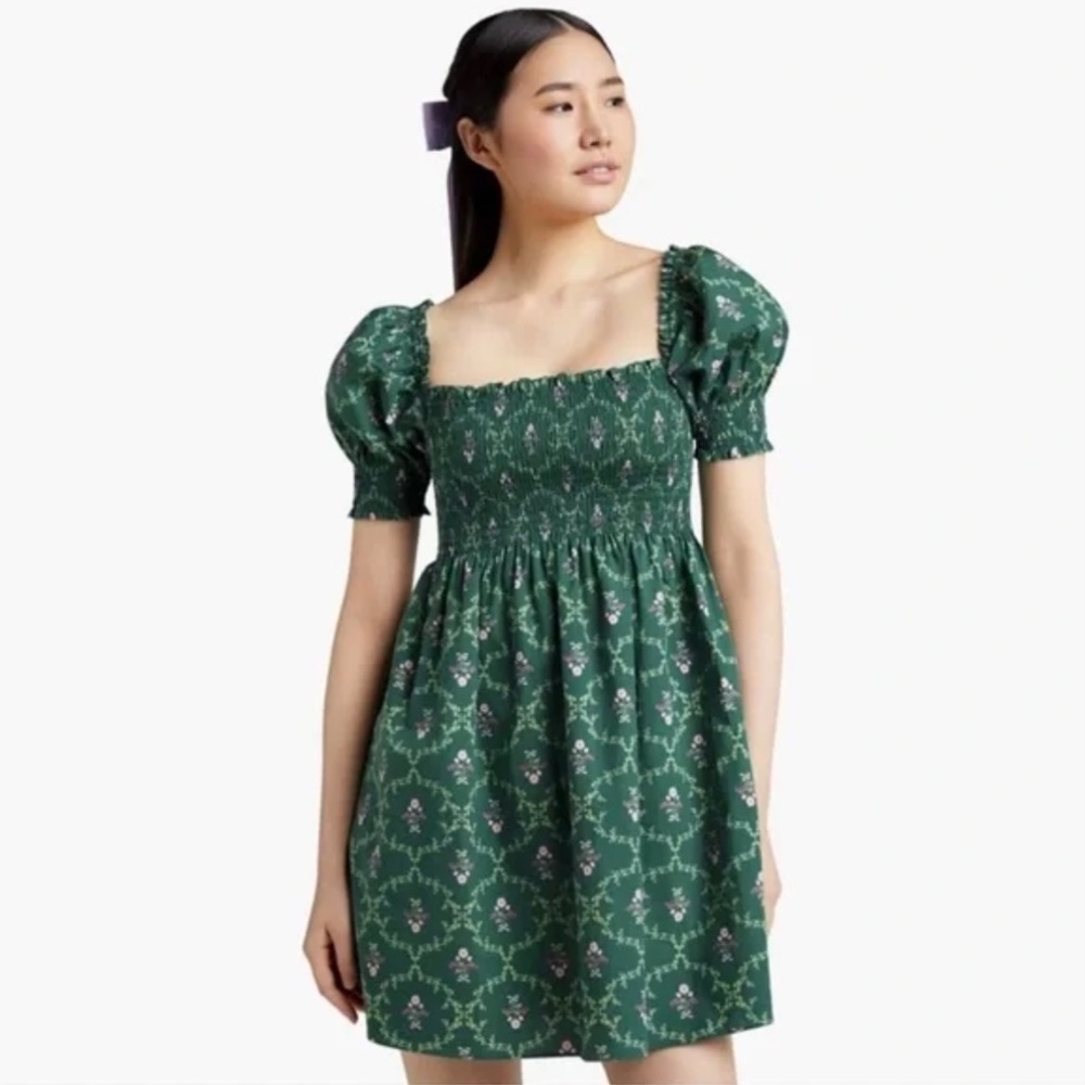Hill House Athena Dress, Emerald Trellis, XS